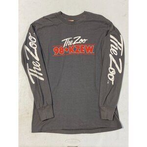 Vtg The Zoo 98 KZEW Rock Radio Dallas 1980's Single Stitch Long Sleeve T Shirt L